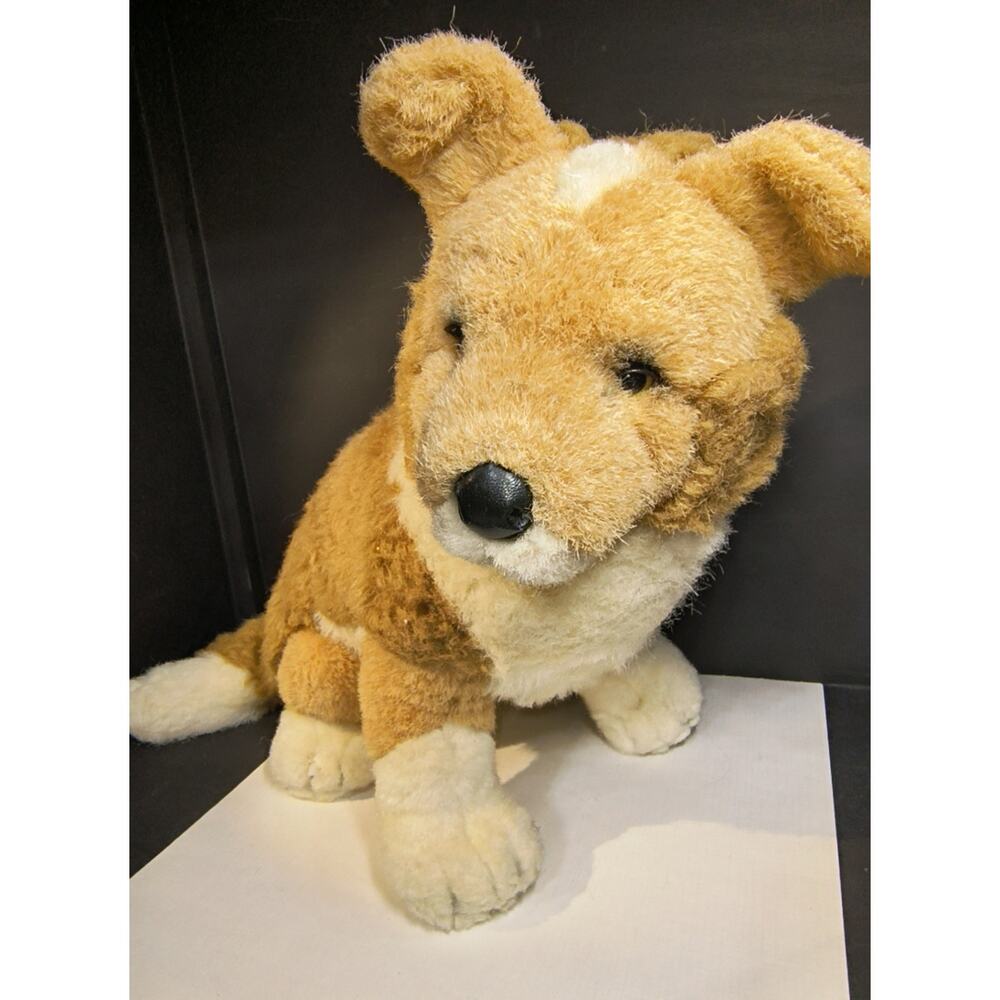 1495.  Vintage Applause Avanti Corgi Plush Poseable Stuffed Dog Realistic Rare